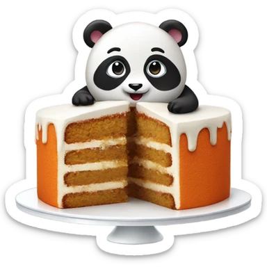 Panda with Carrot Cake sticker