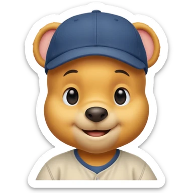 Pooh with cap  sticker