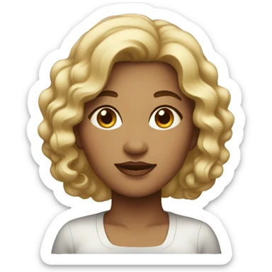 thick lady with short wavy dark hair sticker