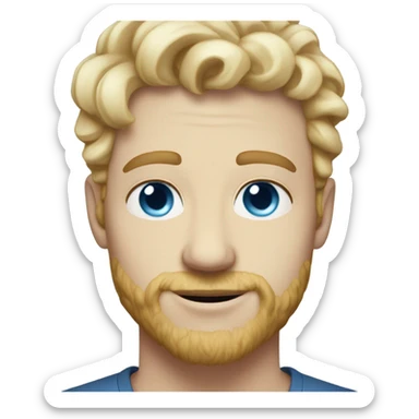 light curl blonde 30yo man blue eyed pale skin sticker