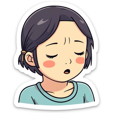 Heartbroken crying girl  sticker