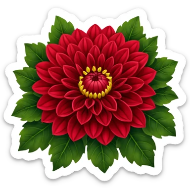 Dahlia red sticker