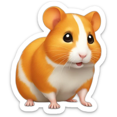 Orange hamster  sticker
