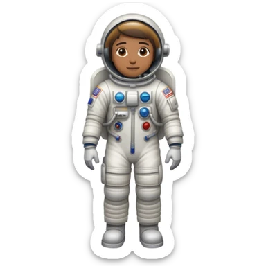 an astronaut with a big step sticker