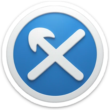 BLUE ROUND SHAPE WITH A WHITE CHECKLIST SYMBOL IN IT sticker