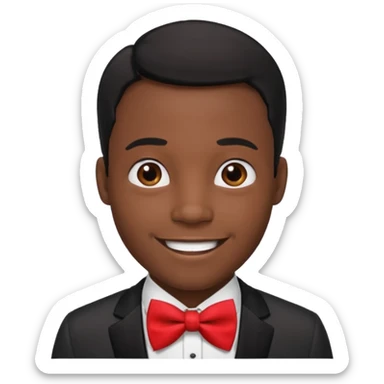 zenci ,siyah saçlı krımızı papyonlu adam sticker