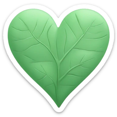 Pastel green heart with leaves sticker