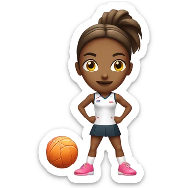 a female playing netball sticker