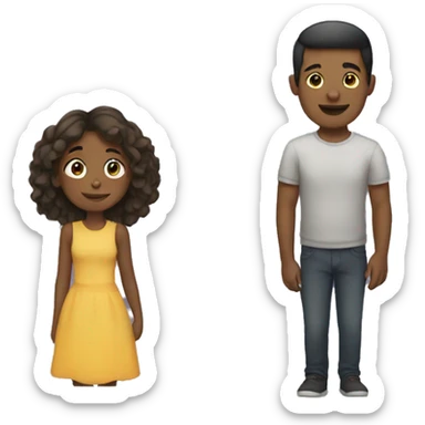 Girl with man sticker