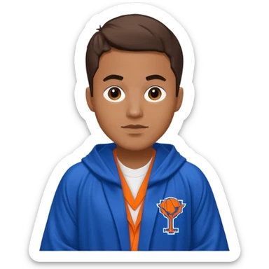 New York Knicks fan in a robe sticker
