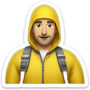 Armenian men in yellow clothing in public trasnport sticker