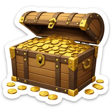treasure chest with pirate golds in it sticker