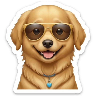 Happy dog wearing sunglasses  sticker