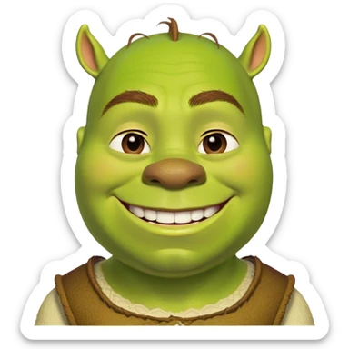  shrek with dogemoji sticker