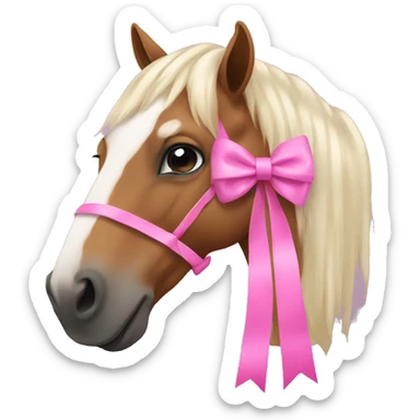 A horse with a pink bow  sticker
