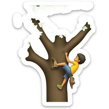 a child climbs  sticker