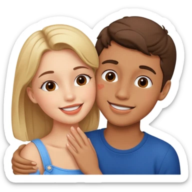 boy and girl french kissing sticker