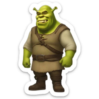 shrek with a bad ass glazes sticker