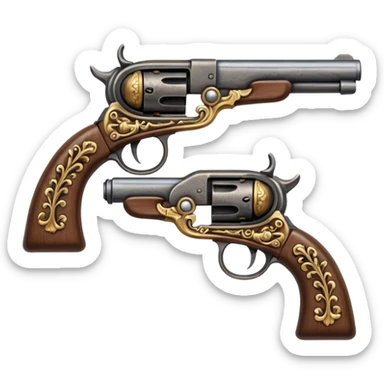 2 flintlock pistols crossed to make an x sticker
