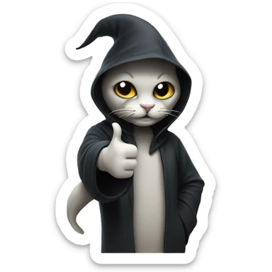 reaper cat agreeing with a thumb up sticker