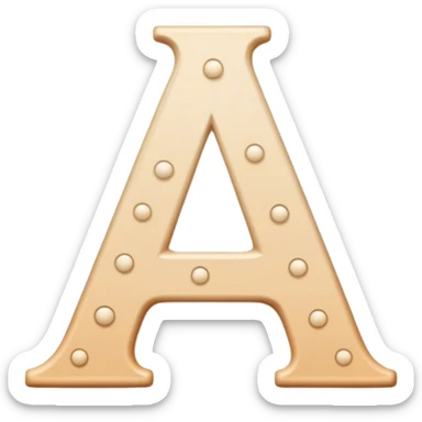 letter A with dots inside for calligraphy exercise sticker