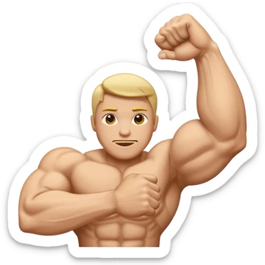 Only Left arm bicep flexing emoji sticker