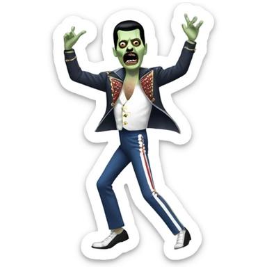 freddie mercury zombie dancing sticker
