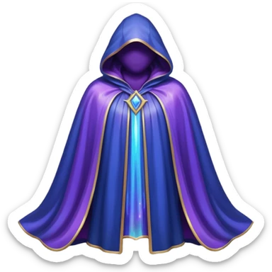a fantasy magic cloak sticker