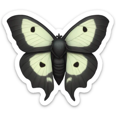 black lunar moth sticker