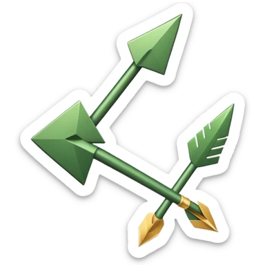 Arrow like in computer, colour dark khaki  sticker