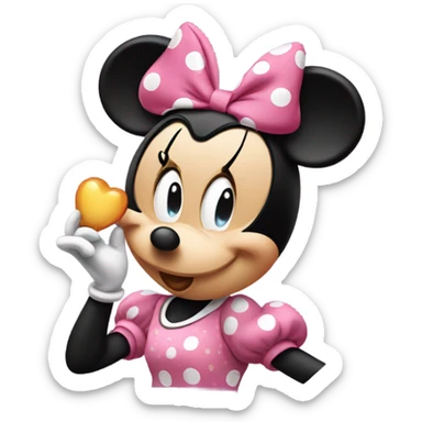 Minnie Mouse blowing a kiss sticker