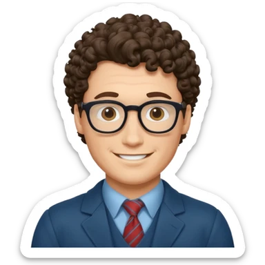 clark kent with curly hair smiling  sticker