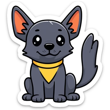 Black dog flipping the bird sticker