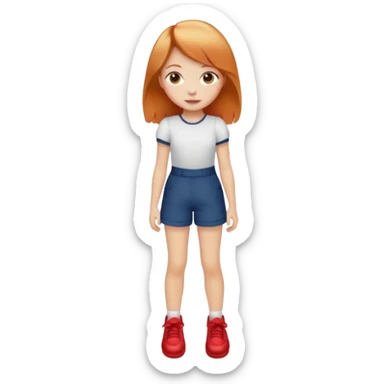pretty and cute realistic strawberry shortcake full body with red shoes standing sticker