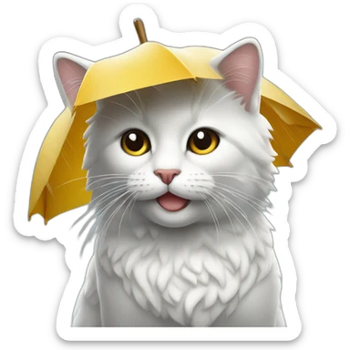 Gata blanca en la lluvia sticker