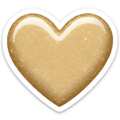 Beige glitter heart sticker
