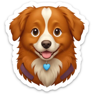 nova scotia duck tolling retriever with a brown face sitting emoji style sticker