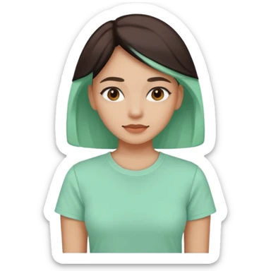 Mint green realistic women's tshirt sticker