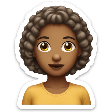 menina com cabelo comprido pele bese sticker