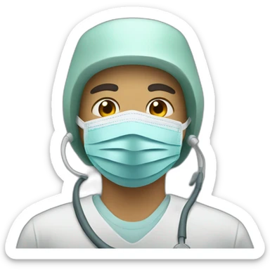 a military Headshot in a Medical masks sticker