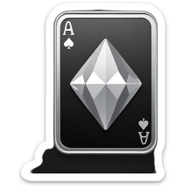 3d diamond shape matte black. diamond shape like on a playing card sticker