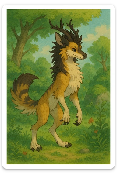 "Vernid" in full body (an open fantasy creature species by LiLaiRa) sticker