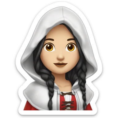 red-ridding-hood-white-girl-with-long-black-strait-hair-with-white-break sticker