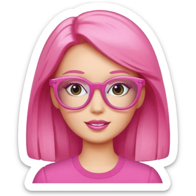  a barbie pink glasses sticker