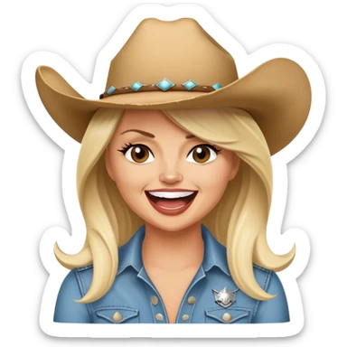 Angry laughing Miranda lambert in a cowgirl hat  sticker