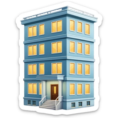 a five-story Soviet-built panel house in the night sticker