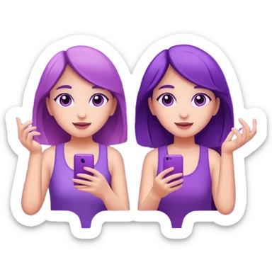 You can create two girls enjoying a concert with purple lights   sticker