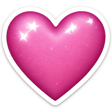 Sparkly pink heart  sticker