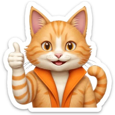 Cat smiling and giving thumbs up sticker