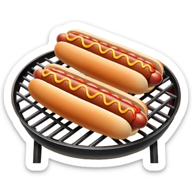 bbq hot dogs on grill sticker